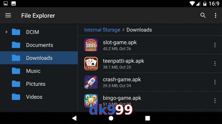 Main screen of Dk999 gameapk page for PK players